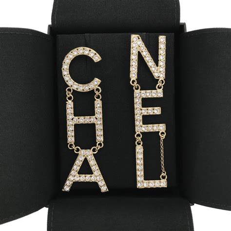 chanel crystal letter earrings price|chanel earrings online shop.